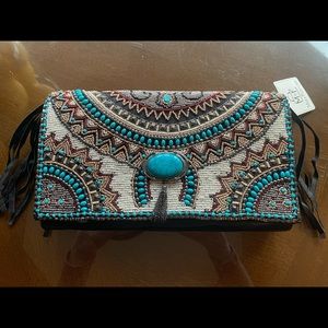 Mary Frances Beaded Cross Body Earth & Sky Purse